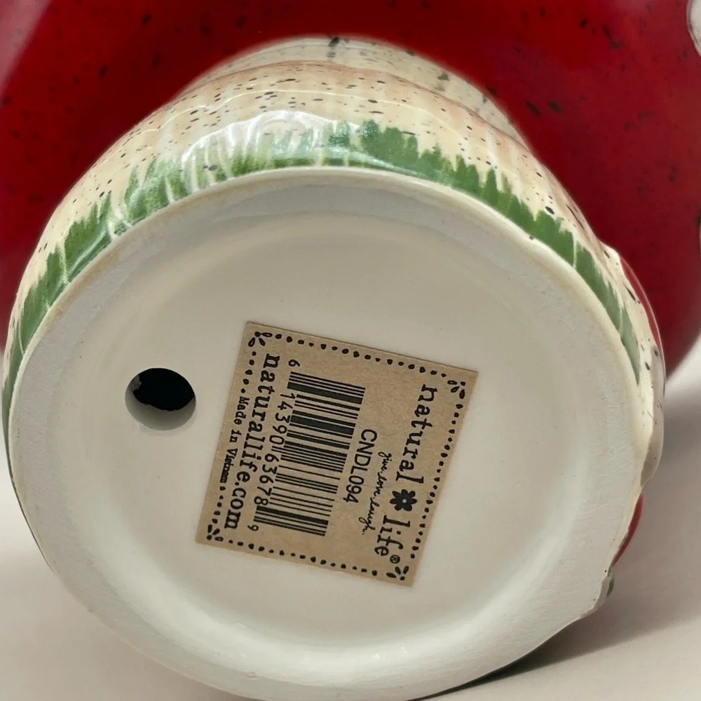 Mushroom Trinket Bowl Candle, Red/White, Scent: Neroli, NWT